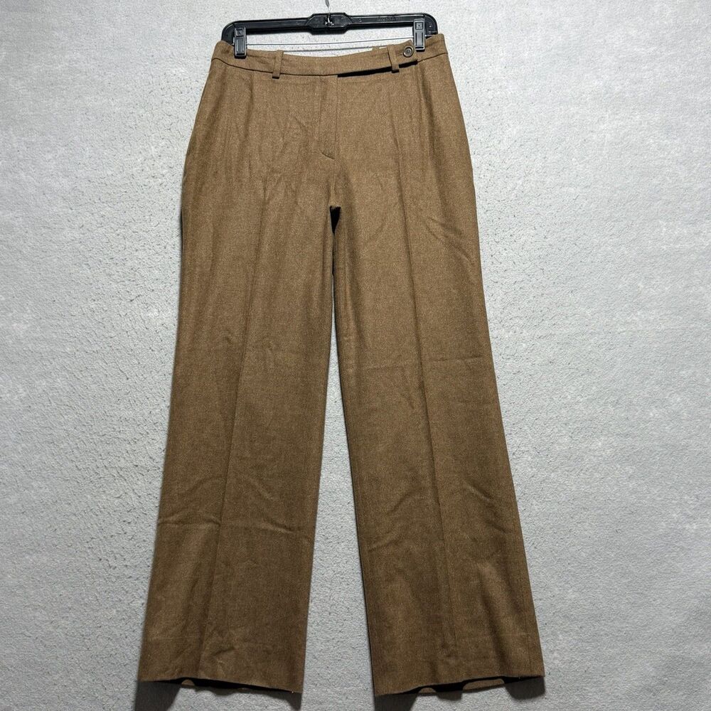 Akris Punto Pants Women’s Size 8 Brown Wool Blend Light Camel Slacks Pants